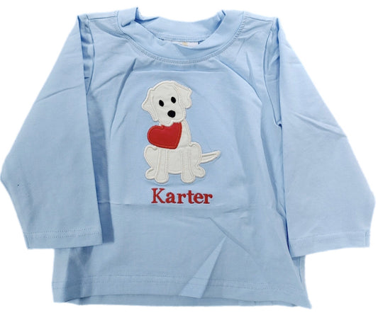 RTS: Boys Valentine Puppy Shirt “Karter” “Elijah”