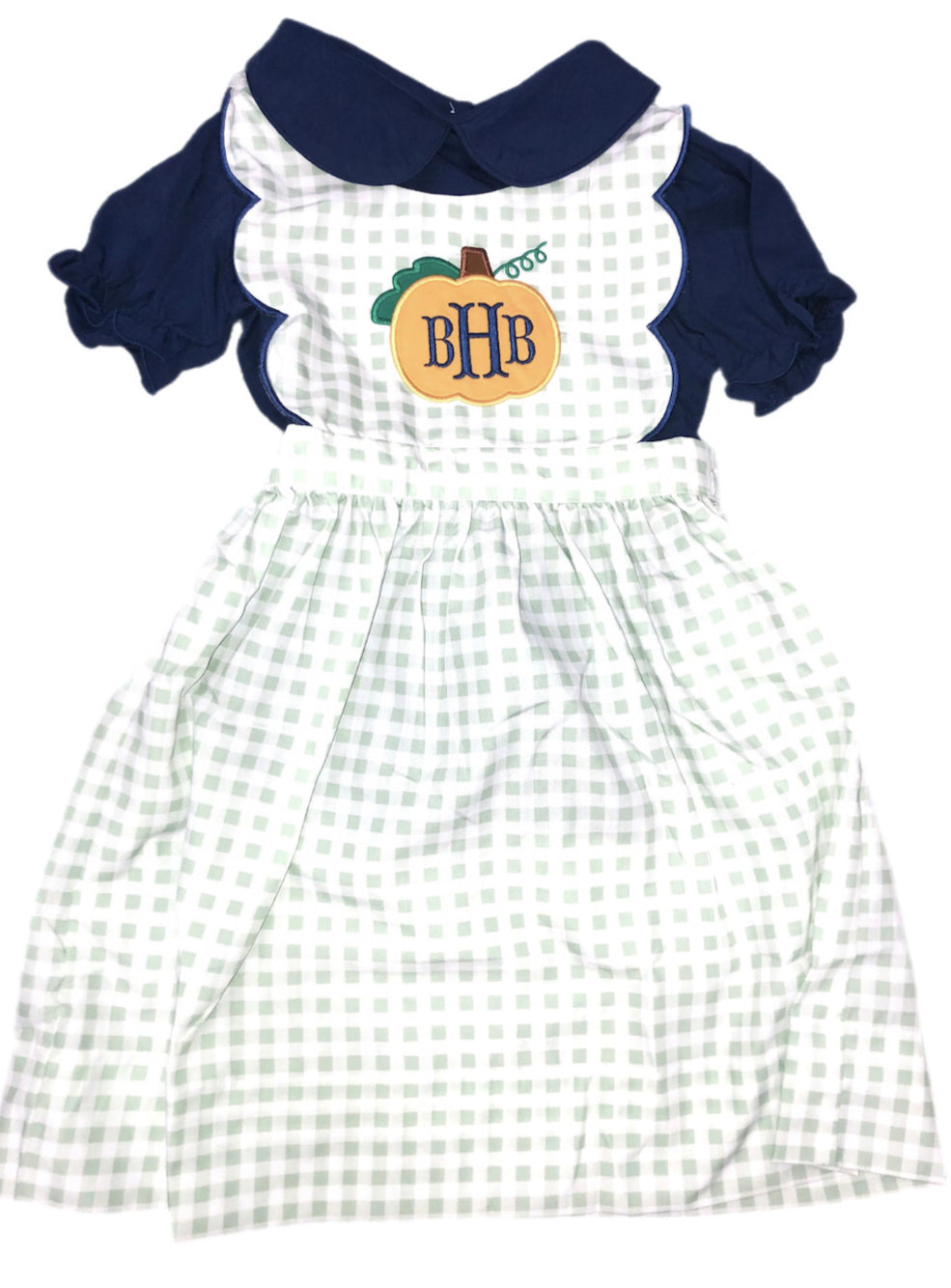 RTS: Girls Classic Pumpkin Applique 2pc Dress "BHB"