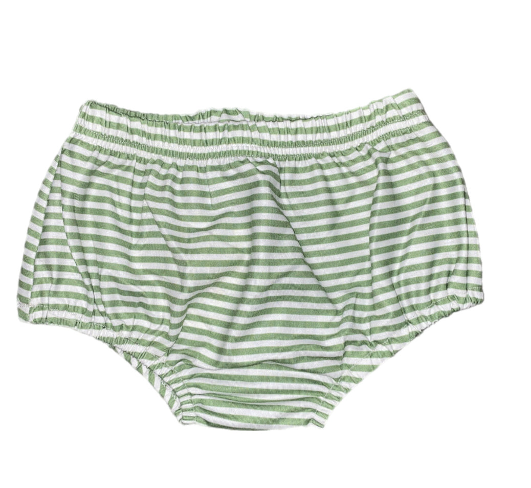 RTS: DEFECT-Boys Olive Green Mini Stripe Diaper Cover
