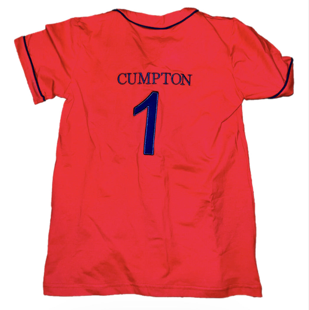 RTS: Boys Red & Navy Knit Jersey Shirt “Doster” “Diehl” “Truett” “Cumpton”